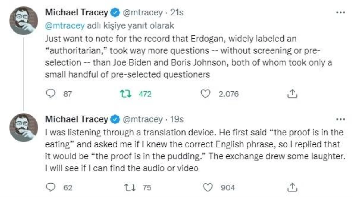 "Erdoğan\'a önceden seçilmiş soruları alan Biden ve Johnson\'dan çok daha fazla soru soruldu"