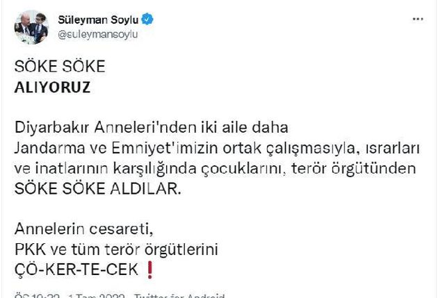 İçişleri Bakanlığı: Evlat nöbetinde çocuğuna kavuşan aile sayısı 37'ye yükseldi İçişleri Bakanlığı: Evlat nöbetinde çocuğuna kavuşan aile sayısı 37'ye yükseldi