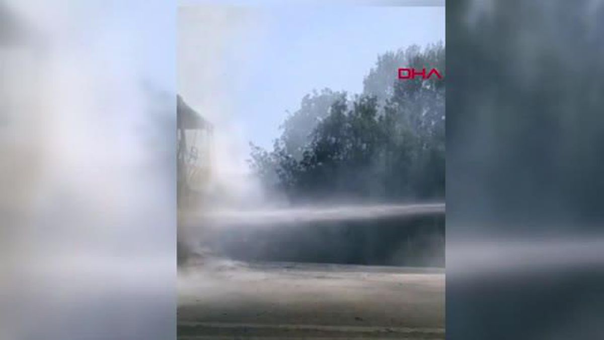 İSTANBUL-SİLİVRİ'DE OTOBÜS ALEV ALEV YANDI