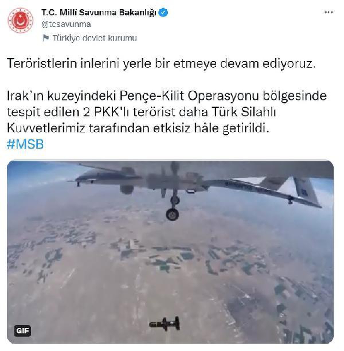 Kilit bölgesinde 2 terörist etkisiz hale getirildi