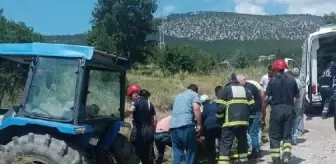 Freni boşalan traktör şarampole devrildi: 2 ölü, 2 yaralı