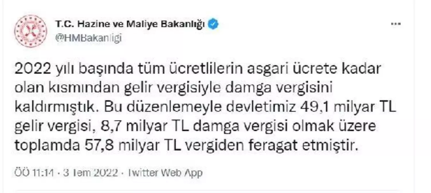 Bakanlıktan asgari ücretteki vergi düzenlemesine ilişkin açıklama