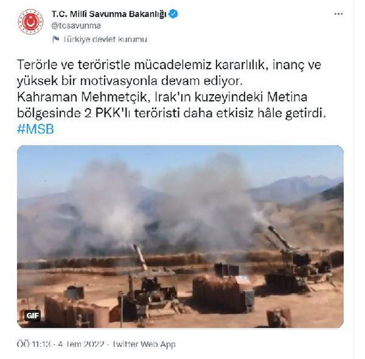 Son dakika gündem: MSB: 2 terörist etkisiz hale getirildi