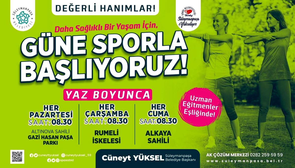 Süleymanpaşalı kadınlar güne sporla başlayacak