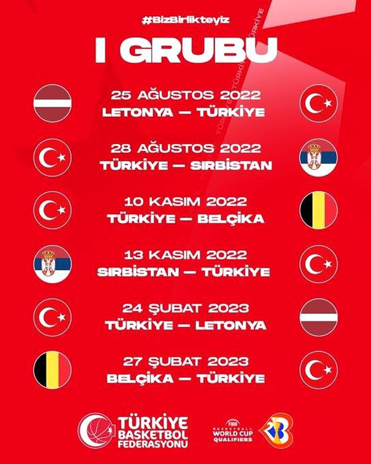 A Milli Erkek Basketbol Takımı\'nın ikinci tur maç programı belli oldu