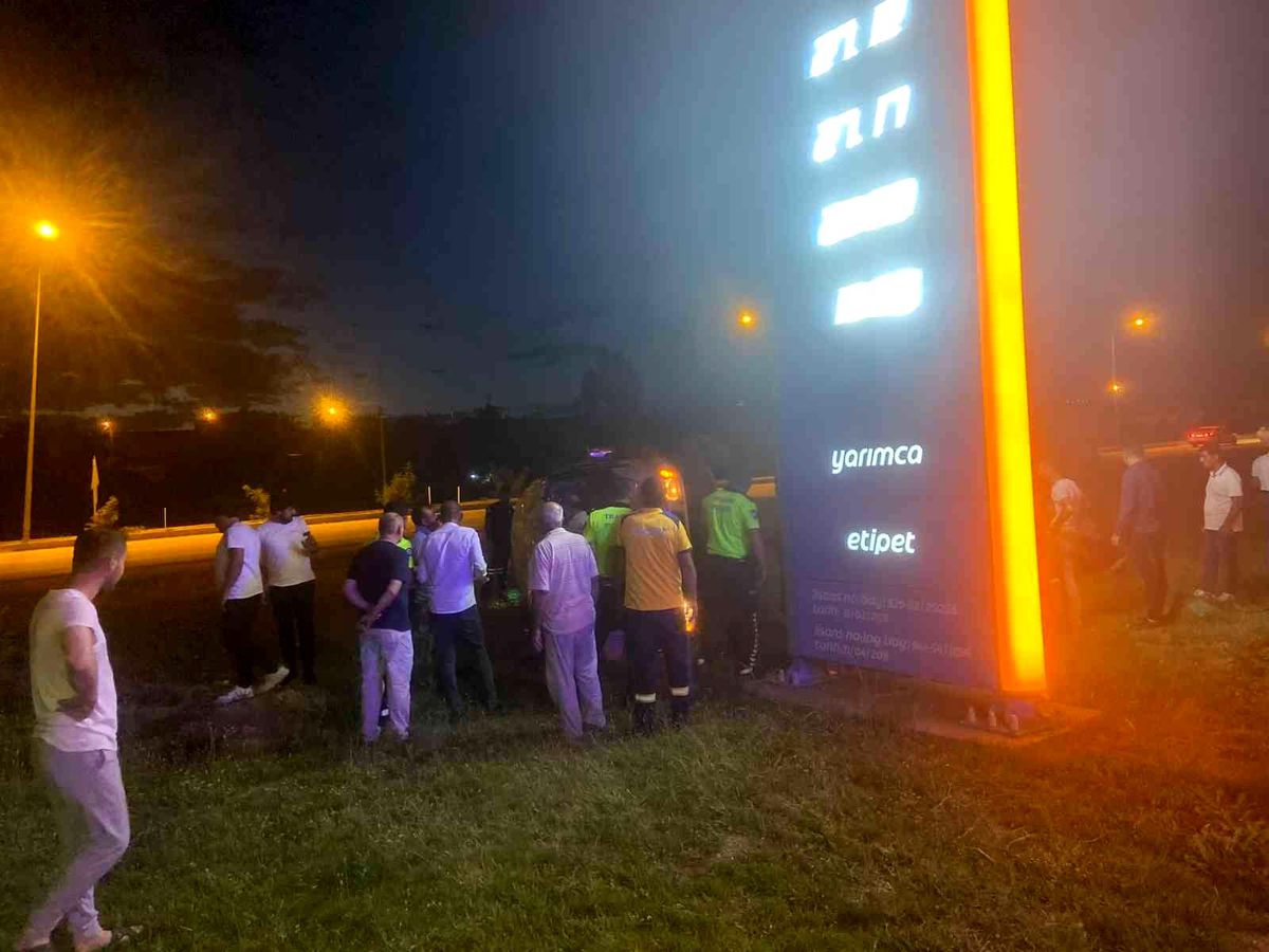 Elazığ\'da minibüs tabelaya çarptı: 1 ölü, 1 yaralı
