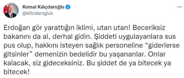 CHP lideri Kılıçdaroğlu'ndan Konya'daki doktor cinayetine ilk tepki: Bu şiddet bitecek