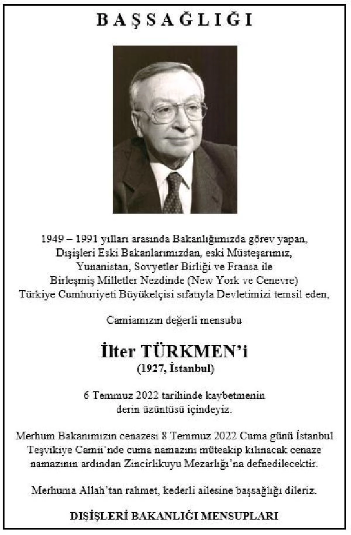 Son dakika haberleri... Eski Dışişleri Bakanı İlter Türkmen, hayatını kaybetti