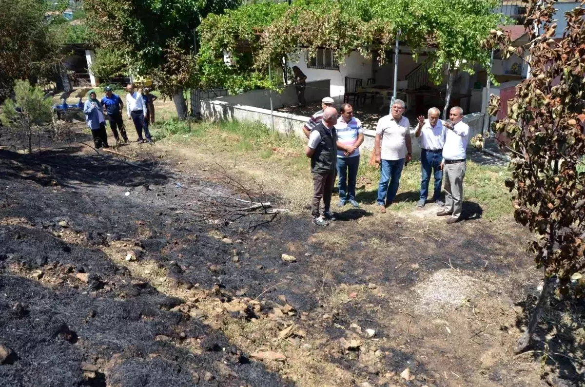 Posacı ve Kaplan yangın bölgesinde incelemelerde bulundu