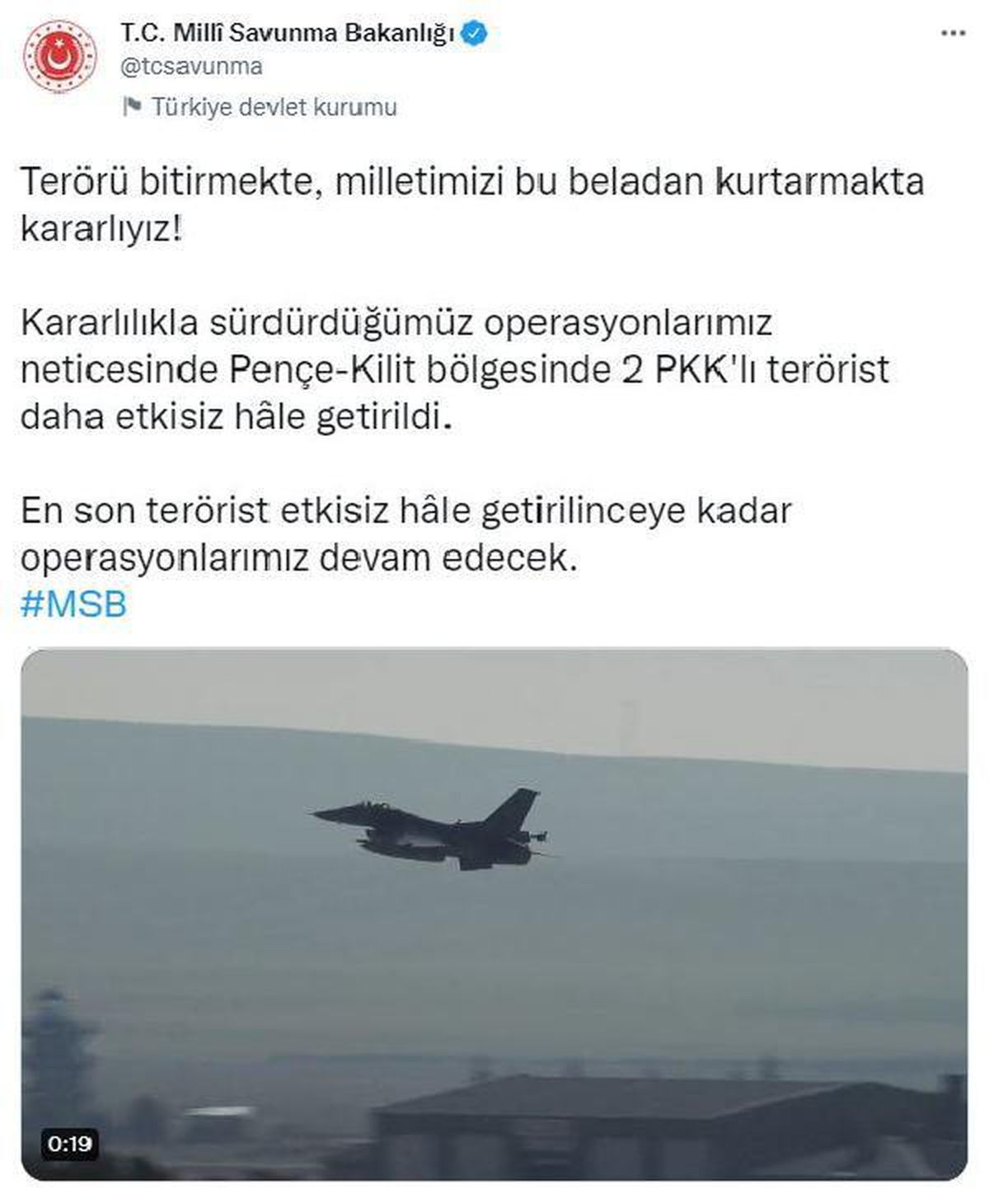 Kilit bölgesinde 2 terörist etkisiz hale getirildi