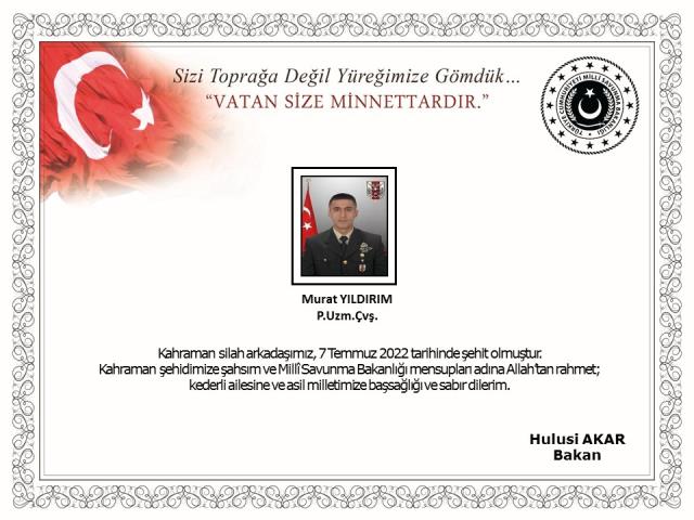 Son Dakika: Pençe Kilit Harekatı bölgesinde terör örgütü mensuplarıyla çıkan çatışmada 1 asker şehit oldu, 3 personel de yaralandı