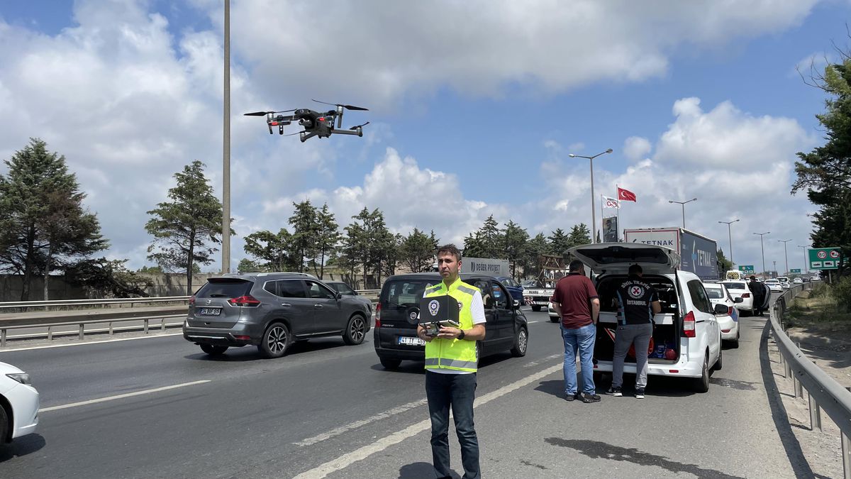 İstanbul\'da dron destekli trafik denetimi