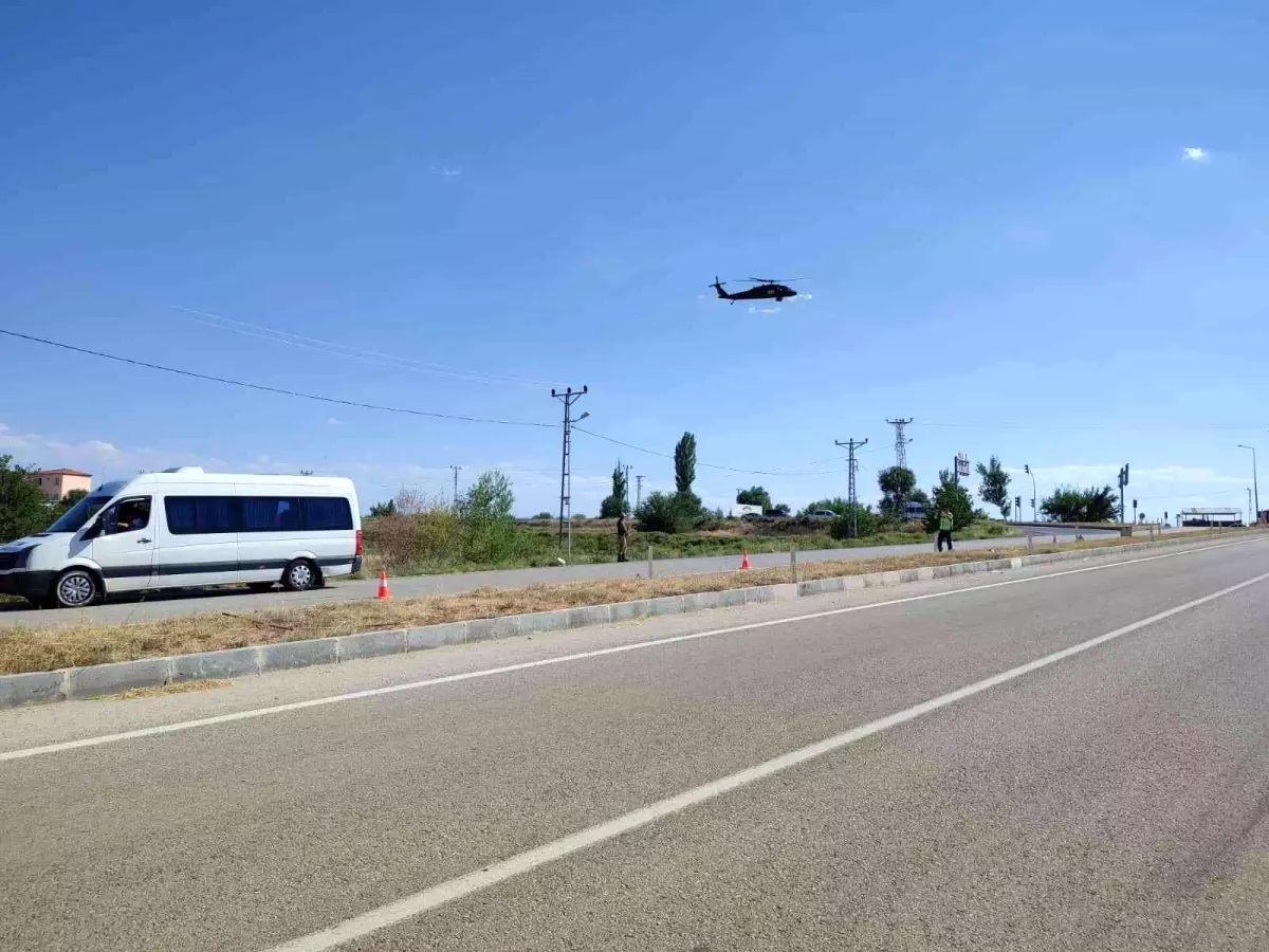 Malatya\'da helikopter destekli trafik denetimi