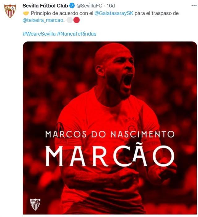 Son Dakika: Galatasaray'dan KAP'a Marcao bildirimi! Sevilla ile görüşmeler resmen başladı