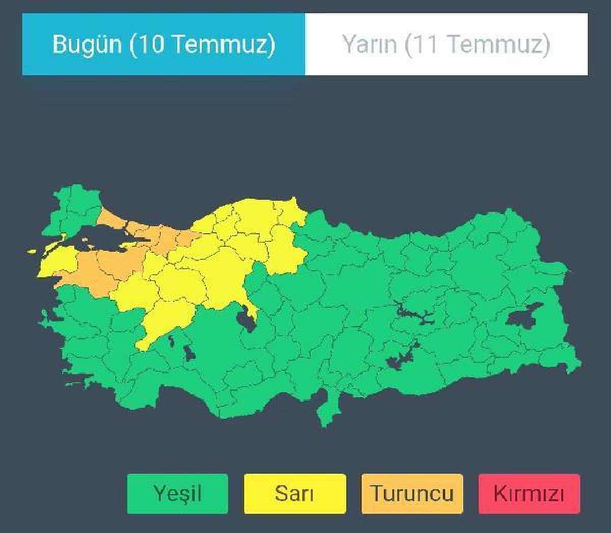 AFAD\'dan İstanbul ve Ankara\'nın da bulunduğu 21 il için \'kuvvetli yağış\' uyarısı (2)