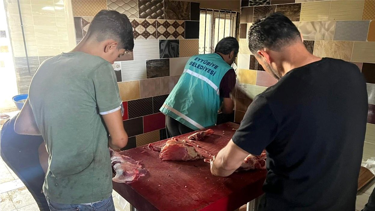 Eyyübiye Belediyesi ihtiyaç sahipleri için 85 kurban kesti