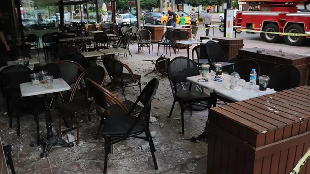 Akılalmaz olay! Apartmandan kopan beton parçalar, kafede kahve içenlerin üzerine düştü