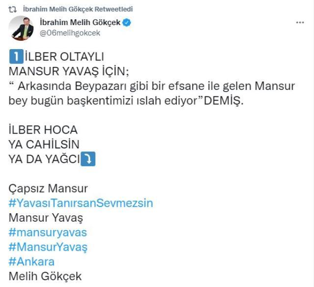 Melih Gökçek'ten İlber Ortaylı'ya olay sözler: Ya cahilsin ya yağcı