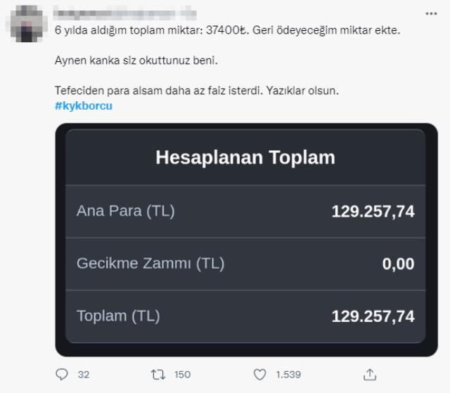 Öğrencilerin KYK borcu isyanı sosyal medyayı ayağa kaldırdı: 41 bin TL verdiler 152 bin lira geri istiyorlar Öğrencilerin KYK borcu isyanı sosyal medyayı ayağa kaldırdı: 41 bin TL verdiler 152 bin lira geri istiyorlar