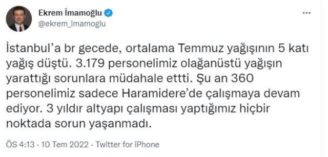 Tatile mi çıktı? İmamoğlu, İstanbul'daki sel sırasında nerede olduğu sorusuna yanıt verdi