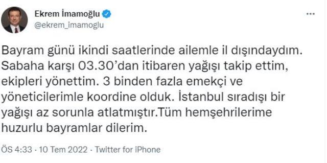 Tatile mi çıktı? İmamoğlu, İstanbul'daki sel sırasında nerede olduğu sorusuna yanıt verdi