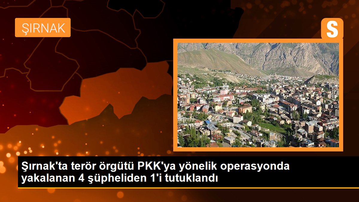 Şırnak\'ta terör örgütü PKK\'ya yönelik operasyonda yakalanan 4 şüpheliden 1\'i tutuklandı