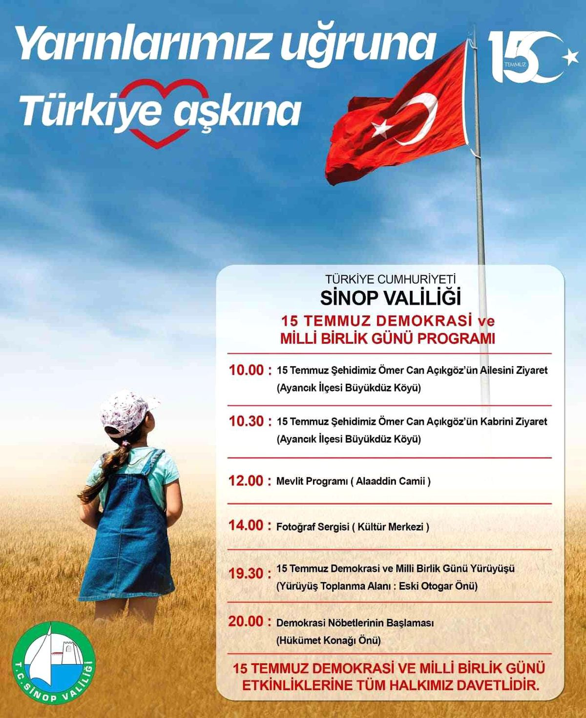 Sinop\'ta 15 Temmuz programı açıklandı