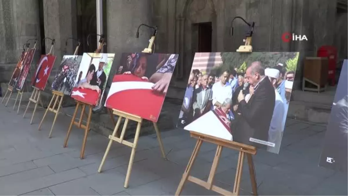 Son Dakika | 15 Temmuz şehit ve gazilerinin fotoğrafları tarihi Çifte Minareli Medresede sergileniyor