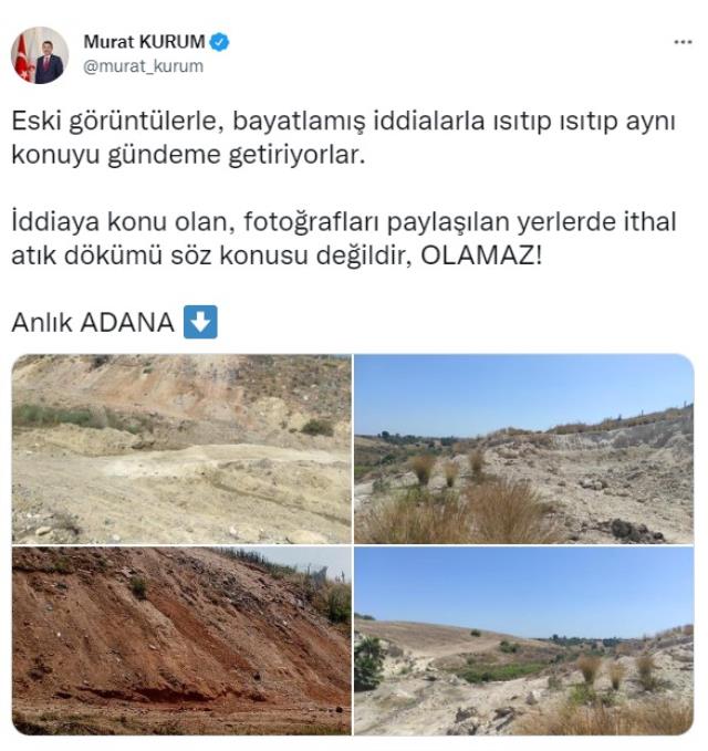 Bakan Kurum: İthal atık dökümü söz konusu değildir, olamaz