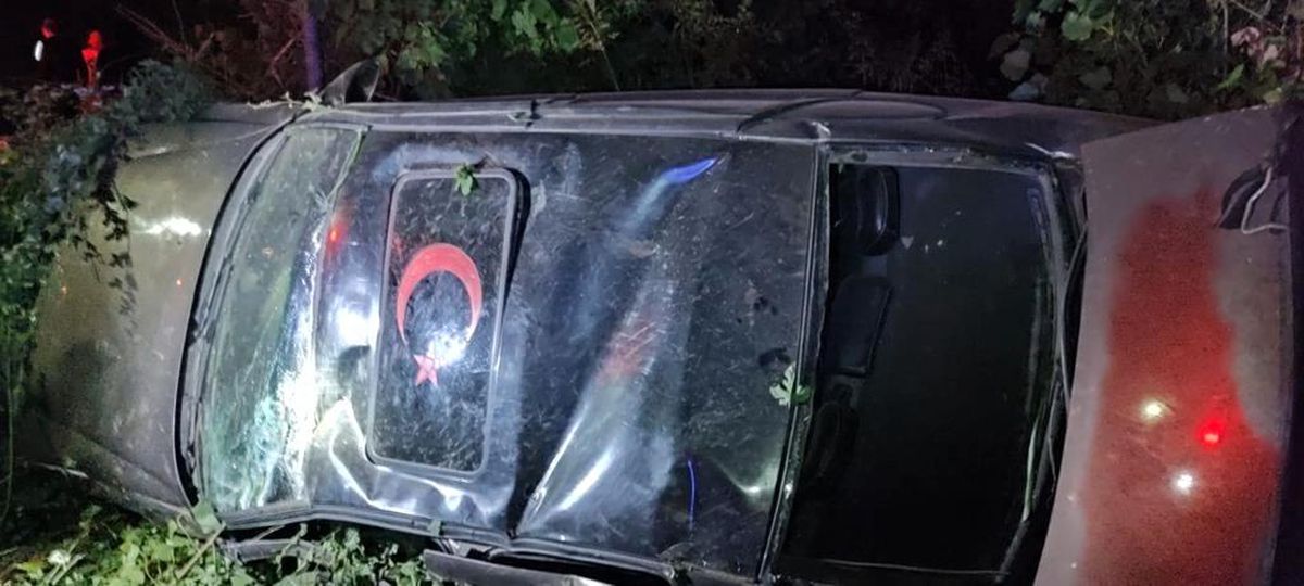 Son dakika haber: Devrilen otomobilin sürücüsü hayatını kaybetti