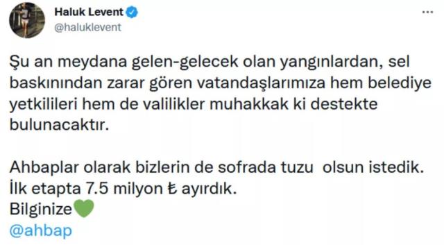 Haluk Levent, AHBAP Derneği ile afetten etkilenen vatandaşlar için 7,5 milyon TL bütçe ayırdı Haluk Levent, AHBAP Derneği ile afetten etkilenen vatandaşlar için 7,5 milyon TL bütçe ayırdı