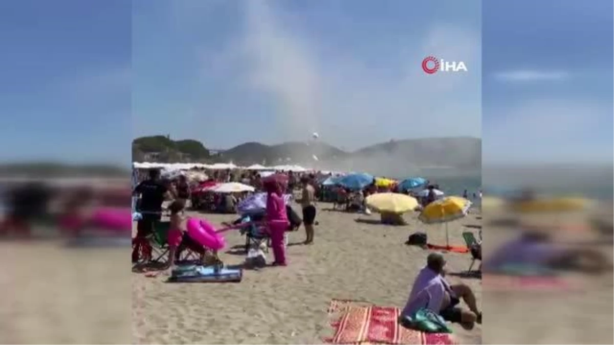 Son dakika haber | Plajda oluşan hortum panik oluşturdu... O anlar kamerada