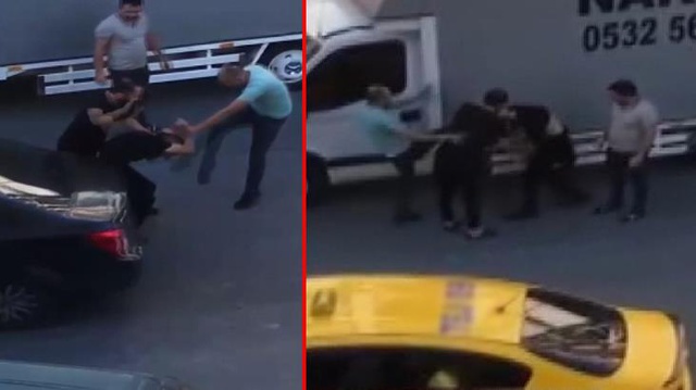 Taksici ücret yüzünden tartıştığı yolcuyu arkadaşıyla arasına aldı, tekme tokat dövdü