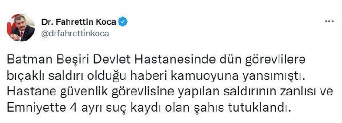 Son dakika: Batman\'da hastane güvenlik görevlilerine saldıran zanlı tutuklandı