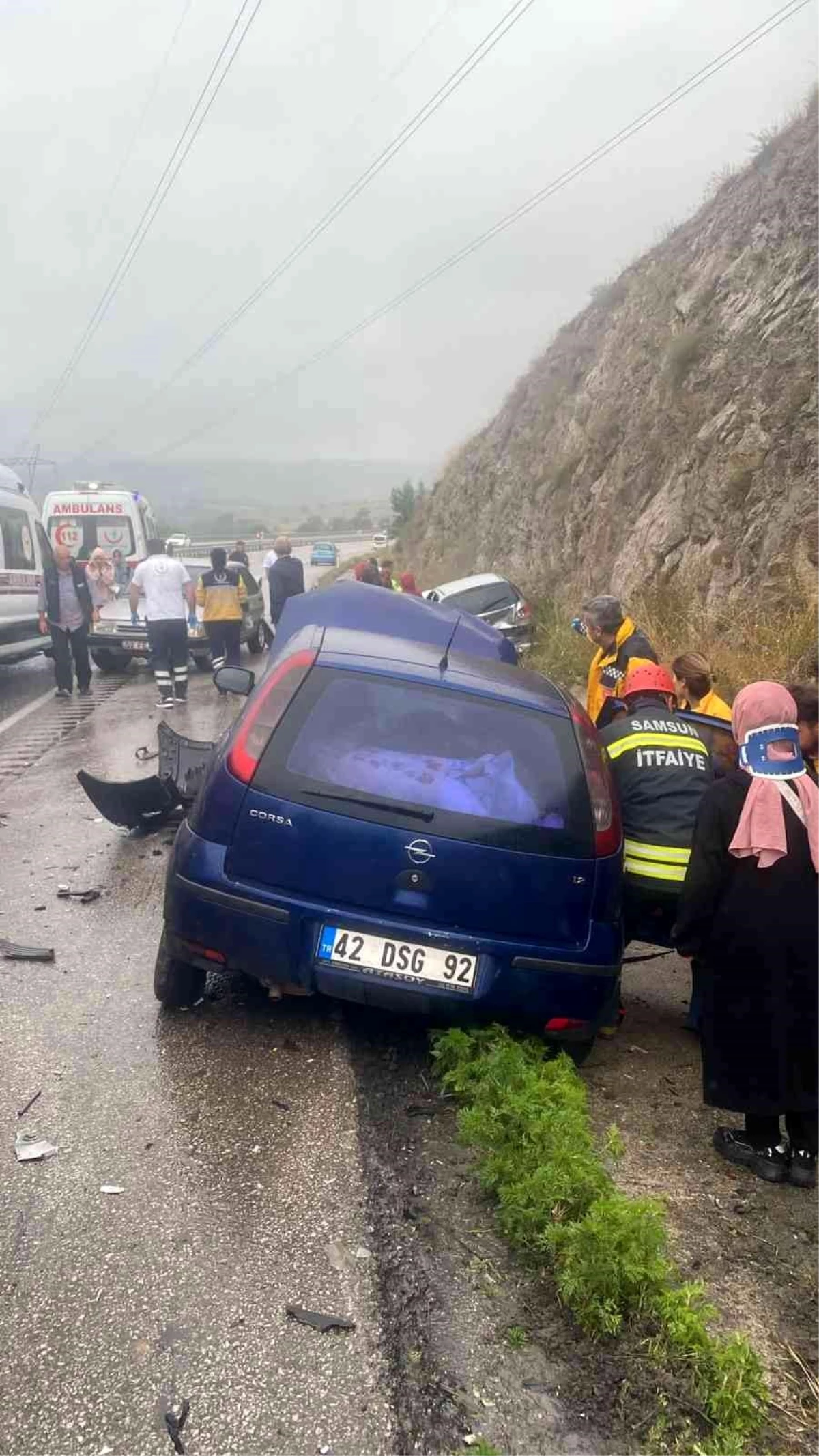Samsun\'da 4 aracın karıştığı kazada 7 kişi yaralandı