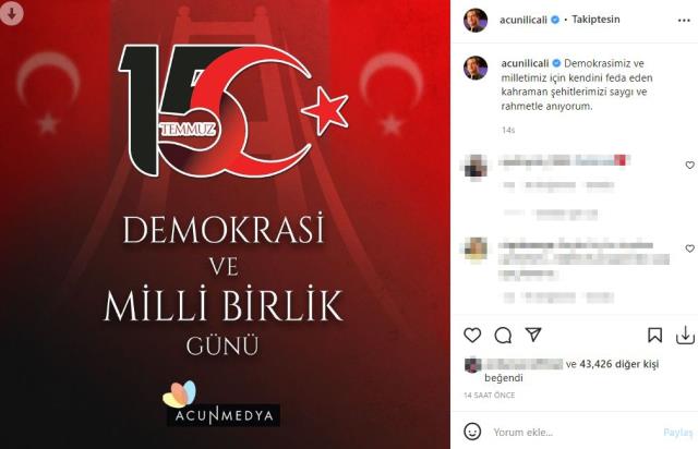 Ünlü isimlerden 15 Temmuz paylaşımları! Hep bir ağızdan aynı şeyi söylediler: Allah bir daha yaşatmasın