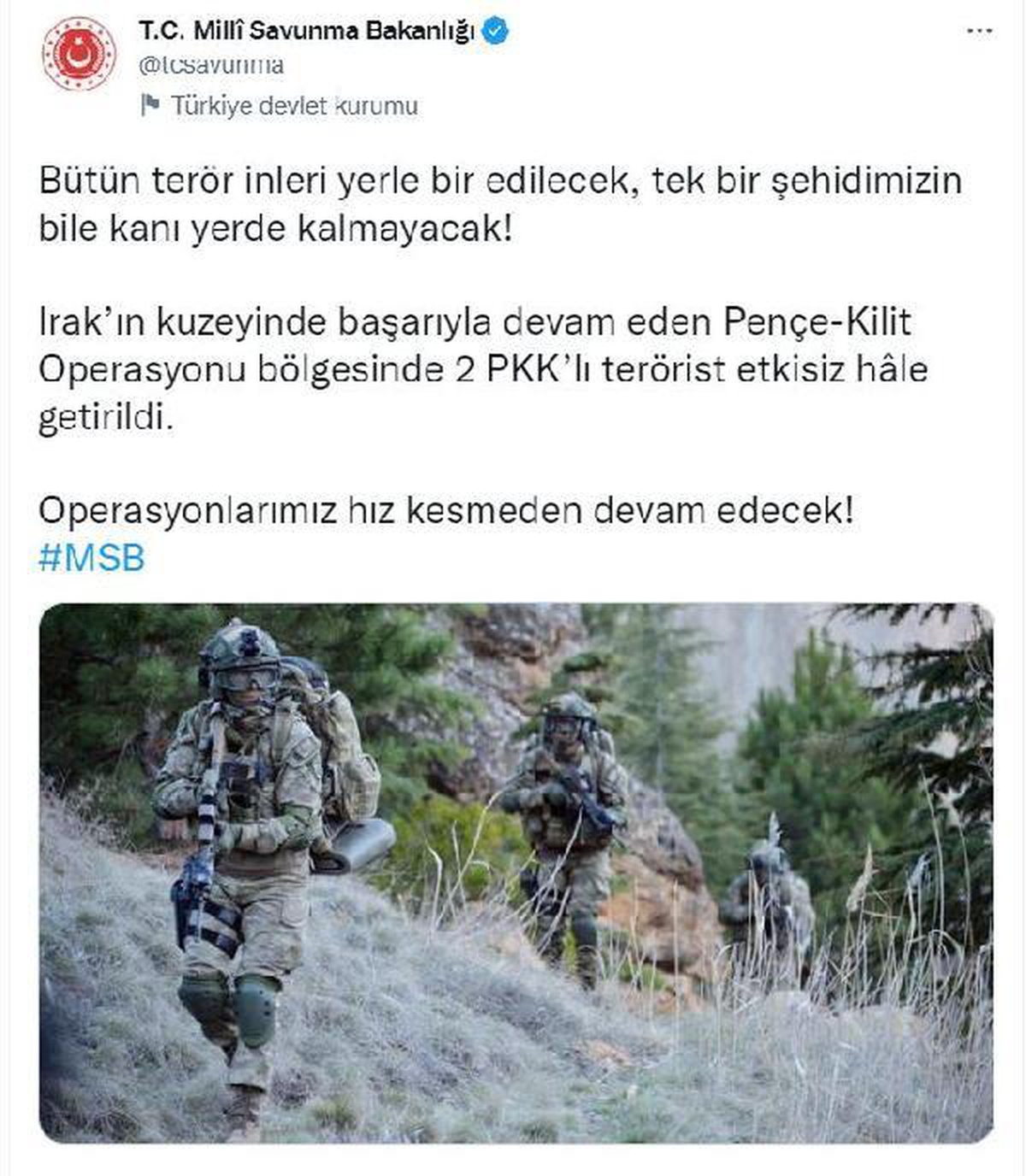 Son dakika! Kilit bölgesinde 2 terörist etkisiz hale getirildi