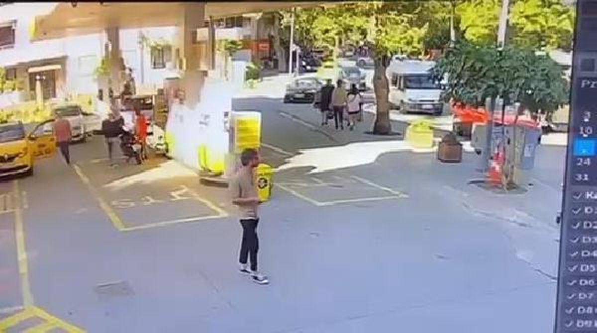 SARIYER'DE OTOMOBİL AKARYAKIT İSTASYONUNA BÖYLE GİRDİ