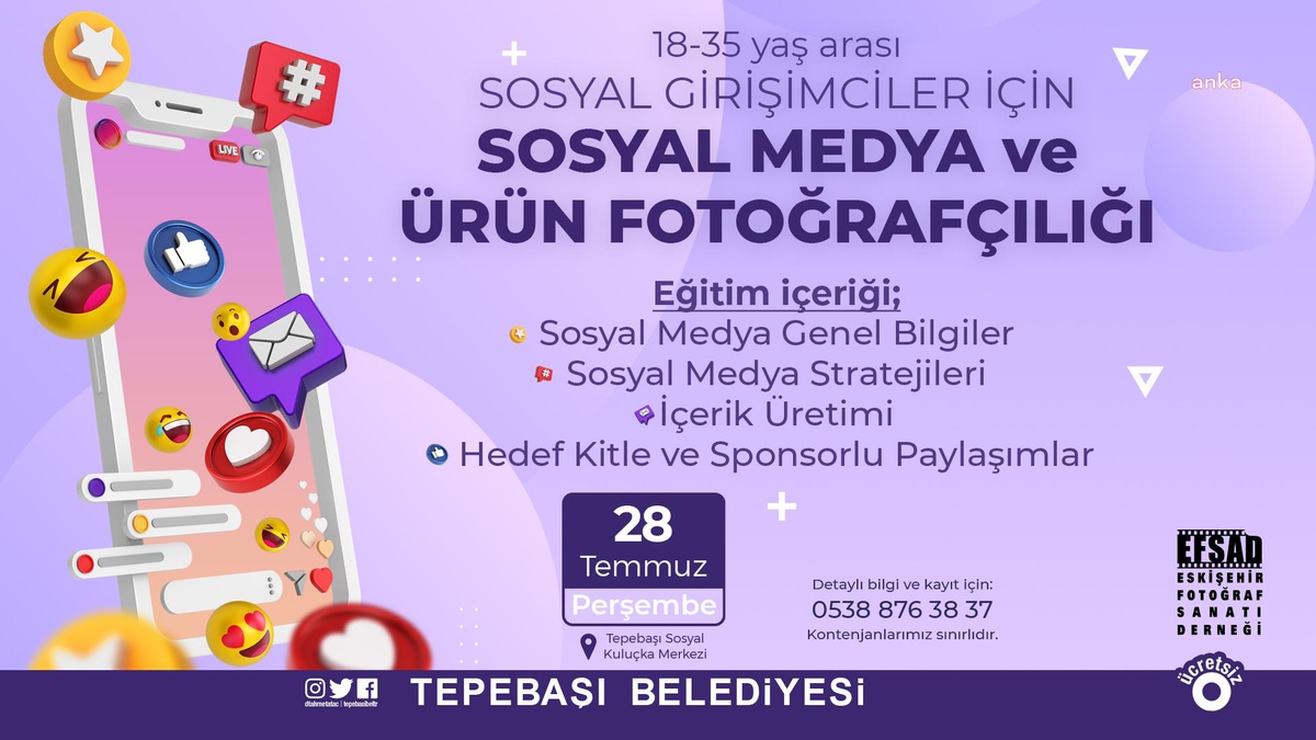 Tepebaşı Belediyesi\'nden \'Sosyal Medya ve Ürün Fotoğrafçılığı\' Eğitimi