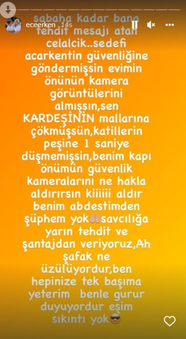 Ece Erken, eşi Şafak Mahmutyazıcıoğlu'nun ağabeyi tarafından tehdit edildiğini söyleyerek mesajları ifşa etti Ece Erken, eşi Şafak Mahmutyazıcıoğlu'nun ağabeyi tarafından tehdit edildiğini söyleyerek mesajları ifşa etti