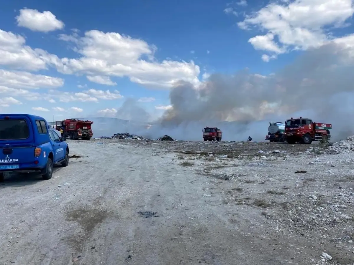 Emet\'te eski çöplükte çıkan yangın ormana sıçramadan söndürüldü