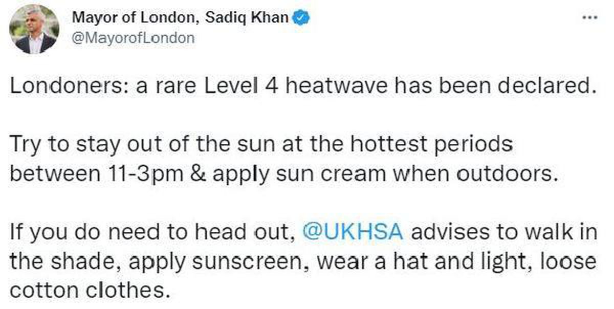 Londra Belediye Başkanı Khan\'dan \'sıcaklık\' uyarısı