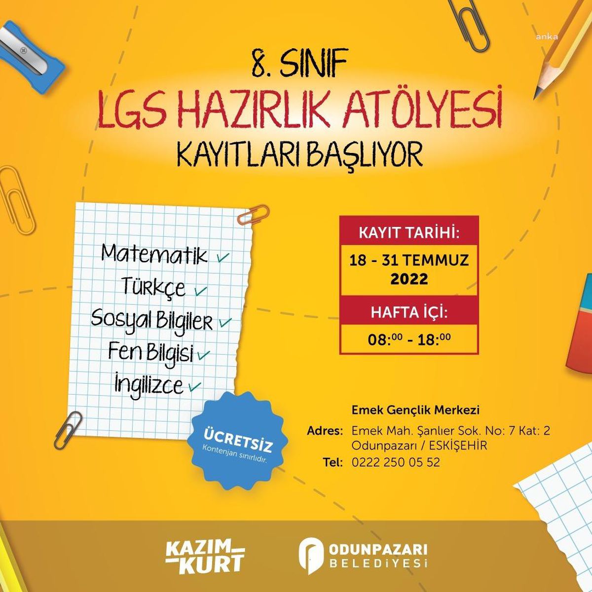 Odunpazarı\'nda Lgs Atölyeleri Başlıyor