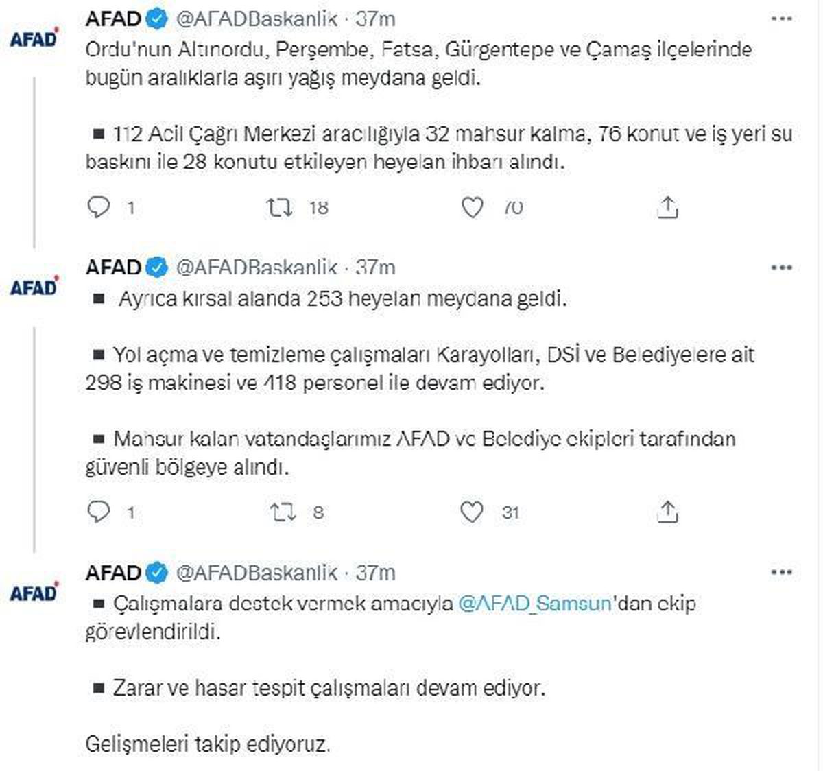 Ordu'da dere taştı; 2 iş yerini ve 10 evi su bastı (6)