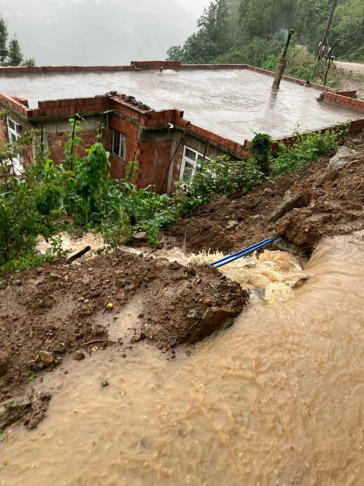 Ordu\'da şiddetli yağış nedeniyle heyelan riski bulunan evdekiler tahliye edildi