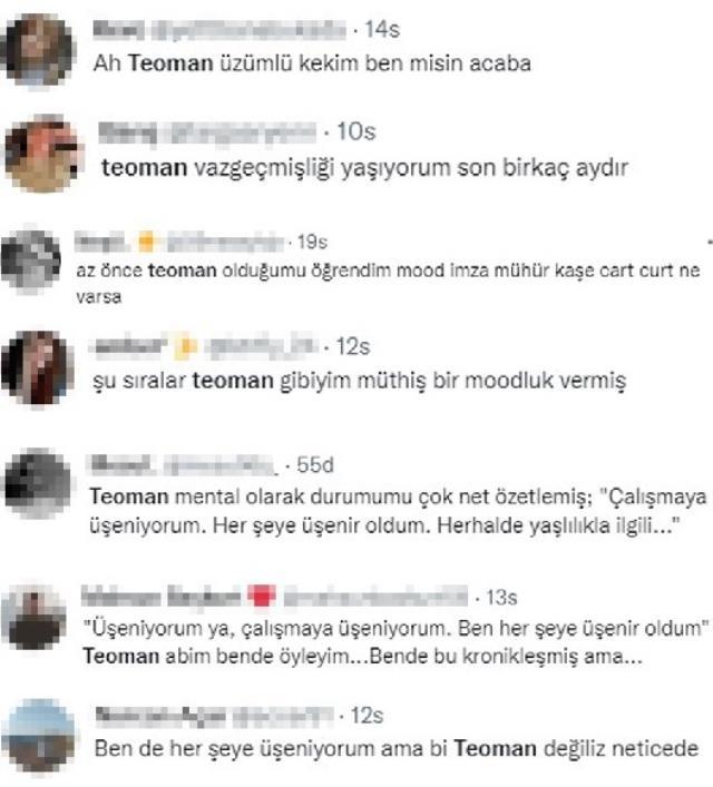 Şarkıcı Teoman'ın 'Her şeye üşeniyorum' sözler sosyal medyada viral oldu