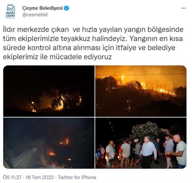 Son dakika haberleri: Çeşme'de yangın çıktı Son dakika haberleri: Çeşme'de yangın çıktı