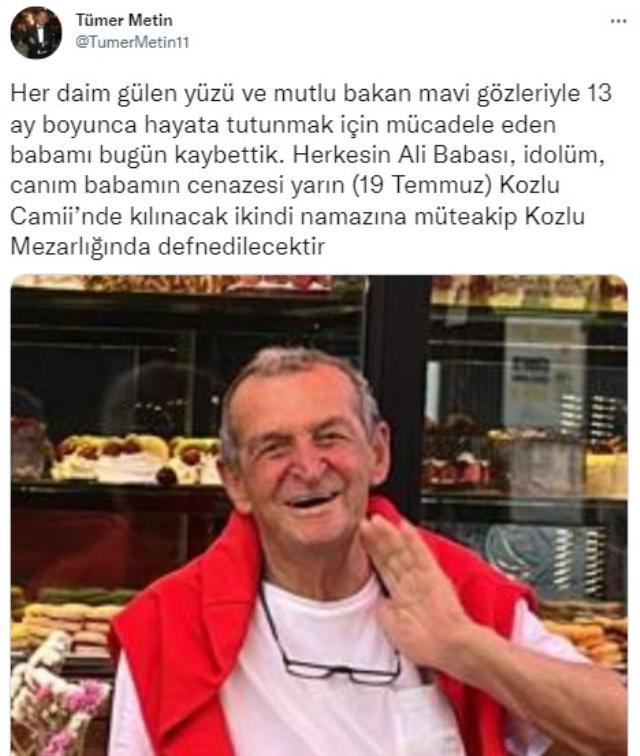 Spor yorumcusu ve eski milli futbolcu Tümer Metin'in acı günü