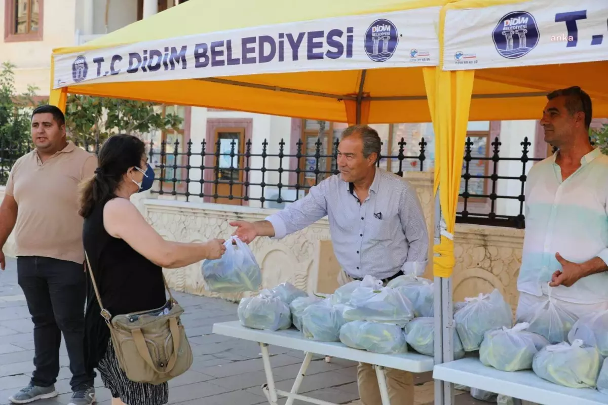 Didim Belediyesi\'nin yetiştirdiği ürünler vatandaşlara dağıtıldı