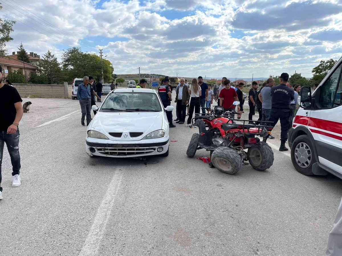 Son dakika haberi... Konya'da ATV motor ile otomobil çarpıştı: 2 yaralı